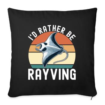 Manta Rays Great Manta Sea Creatures - Sofa pillowcase 17,3'' x 17,3'' (45 x 45 cm) - black - Front