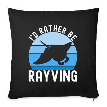 Manta Rays Great Manta Sea Creatures - Sofa pillowcase 17,3'' x 17,3'' (45 x 45 cm) - black - Front