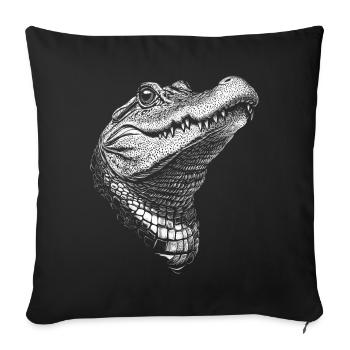 Alligator Portrait Crocodile Animals Animal - Sofa pillowcase 17,3'' x 17,3'' (45 x 45 cm) - black - Front