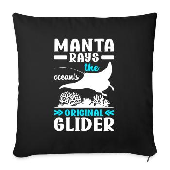 Manta Rays Great Manta Sea Creatures - Sofa pillowcase 17,3'' x 17,3'' (45 x 45 cm) - black - Front