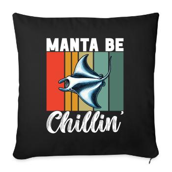 Manta Rays Great Manta Sea Creatures - Sofa pillowcase 17,3'' x 17,3'' (45 x 45 cm) - black - Front