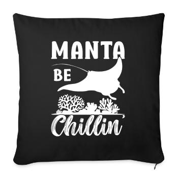 Manta Rays Great Manta Sea Creatures - Sofa pillowcase 17,3'' x 17,3'' (45 x 45 cm) - black - Front