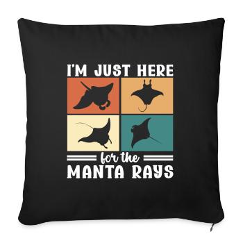 Manta Rays Great Manta Sea Creatures - Sofa pillowcase 17,3'' x 17,3'' (45 x 45 cm) - black - Front