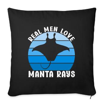 Manta Rays Great Manta Sea Creatures - Sofa pillowcase 17,3'' x 17,3'' (45 x 45 cm) - black - Front