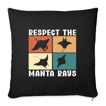 Manta Rays Great Manta Sea Creatures - Sofa pillowcase 17,3'' x 17,3'' (45 x 45 cm) - black - Front