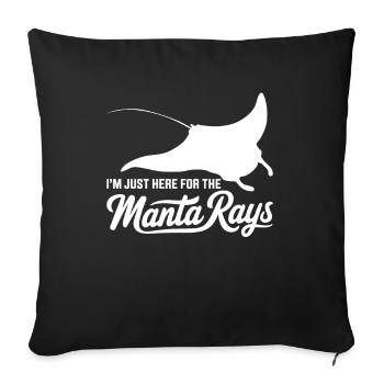Manta Rays Great Manta Sea Creatures - Sofa pillowcase 17,3'' x 17,3'' (45 x 45 cm) - black - Front