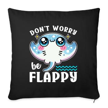 Manta Rays Great Manta Sea Creatures - Sofa pillowcase 17,3'' x 17,3'' (45 x 45 cm) - black - Front
