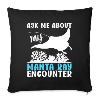 Manta Rays Great Manta Sea Creatures - Sofa pillowcase 17,3'' x 17,3'' (45 x 45 cm) - black - Front