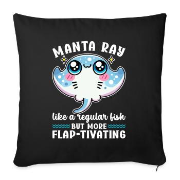 Manta Rays Great Manta Sea Creatures - Sofa pillowcase 17,3'' x 17,3'' (45 x 45 cm) - black - Front