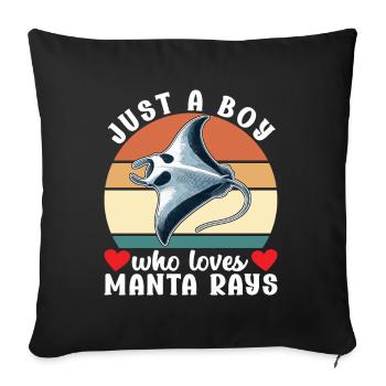 Manta Rays Great Manta Sea Creatures - Sofa pillowcase 17,3'' x 17,3'' (45 x 45 cm) - black - Front