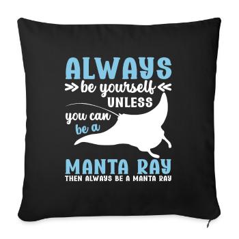 Manta Rays Great Manta Sea Creatures - Sofa pillowcase 17,3'' x 17,3'' (45 x 45 cm) - black - Front