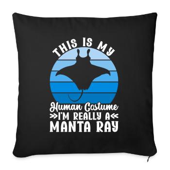 Manta Rays Great Manta Sea Creatures - Sofa pillowcase 17,3'' x 17,3'' (45 x 45 cm) - black - Front