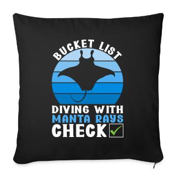Manta Rays Great Manta Sea Creatures - Sofa pillowcase 17,3'' x 17,3'' (45 x 45 cm) - black - Front