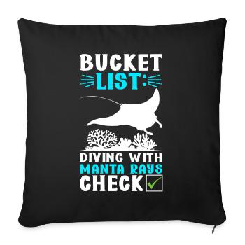 Manta Rays Great Manta Sea Creatures - Sofa pillowcase 17,3'' x 17,3'' (45 x 45 cm) - black - Front