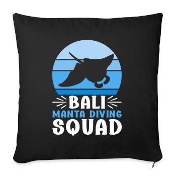 Manta Rays Great Manta Sea Creatures - Sofa pillowcase 17,3'' x 17,3'' (45 x 45 cm) - black - Front