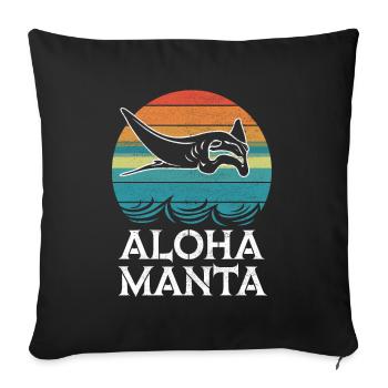 Manta Rays Great Manta Sea Creatures - Sofa pillowcase 17,3'' x 17,3'' (45 x 45 cm) - black - Front