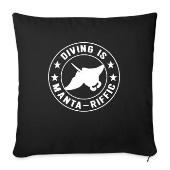 Raies Manta Grandes créatures marines Manta - Housse de coussin décorative 45 x 45 cm - noir - Devant
