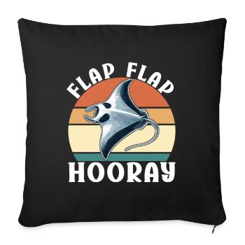 Manta Rays Great Manta Sea Creatures - Sofa pillowcase 17,3'' x 17,3'' (45 x 45 cm) - black - Front