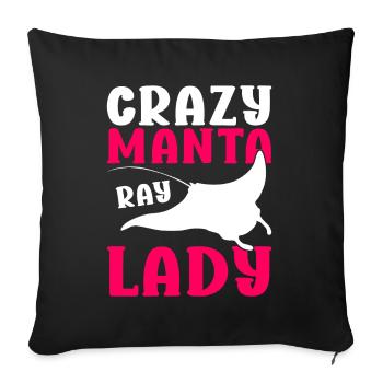 Manta Rays Great Manta Sea Creatures - Sofa pillowcase 17,3'' x 17,3'' (45 x 45 cm) - black - Front