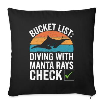 Manta Rays Great Manta Sea Creatures - Sofa pillowcase 17,3'' x 17,3'' (45 x 45 cm) - black - Front