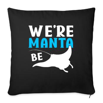 Manta Rays Great Manta Sea Creatures - Sofa pillowcase 17,3'' x 17,3'' (45 x 45 cm) - black - Front