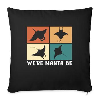 Manta Rays Great Manta Sea Creatures - Sofa pillowcase 17,3'' x 17,3'' (45 x 45 cm) - black - Front