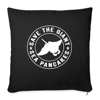 Manta Rays Great Manta Sea Creatures - Sofa pillowcase 17,3'' x 17,3'' (45 x 45 cm) - black - Front