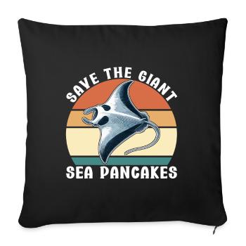 Manta Rays Great Manta Sea Creatures - Sofa pillowcase 17,3'' x 17,3'' (45 x 45 cm) - black - Front