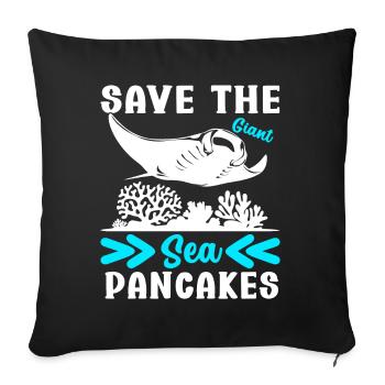 Manta Rays Great Manta Sea Creatures - Sofa pillowcase 17,3'' x 17,3'' (45 x 45 cm) - black - Front