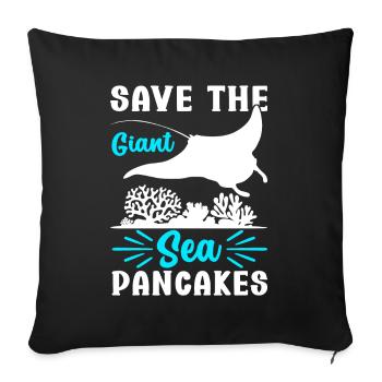 Manta Rays Great Manta Sea Creatures - Sofa pillowcase 17,3'' x 17,3'' (45 x 45 cm) - black - Front