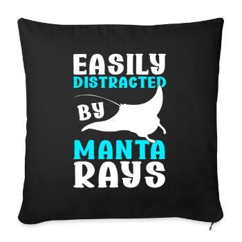Manta Rays Great Manta Sea Creatures - Sofa pillowcase 17,3'' x 17,3'' (45 x 45 cm) - black - Front