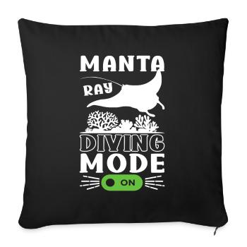 Manta Rays Great Manta Sea Creatures - Sofa pillowcase 17,3'' x 17,3'' (45 x 45 cm) - black - Front