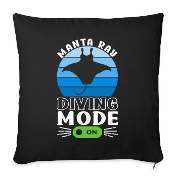 Manta Rays Great Manta Sea Creatures - Sofa pillowcase 17,3'' x 17,3'' (45 x 45 cm) - black - Front