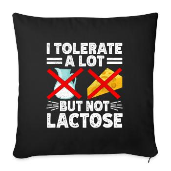 Lactose intolerance Lactose intolerant - Sofa pillowcase 17,3'' x 17,3'' (45 x 45 cm) - black - Front