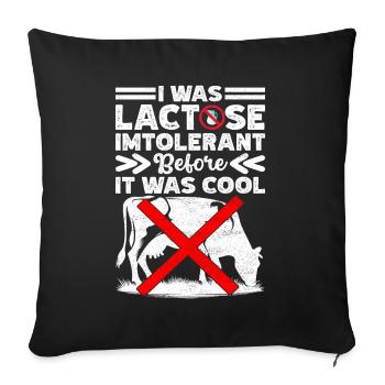 Lactose intolerance Lactose intolerant - Sofa pillowcase 17,3'' x 17,3'' (45 x 45 cm) - black - Front
