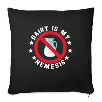 Lactose intolerance Lactose intolerant - Sofa pillowcase 17,3'' x 17,3'' (45 x 45 cm) - black - Front