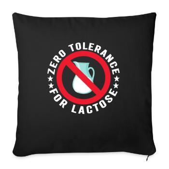 Lactose intolerance Lactose intolerant - Sofa pillowcase 17,3'' x 17,3'' (45 x 45 cm) - black - Front