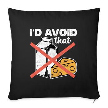 Lactose intolerance Lactose intolerant - Sofa pillowcase 17,3'' x 17,3'' (45 x 45 cm) - black - Front