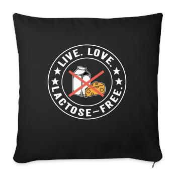 Lactose intolerance Lactose intolerant - Sofa pillowcase 17,3'' x 17,3'' (45 x 45 cm) - black - Front