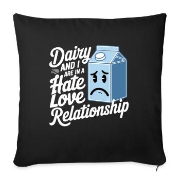 Lactose intolerance Lactose intolerant - Sofa pillowcase 17,3'' x 17,3'' (45 x 45 cm) - black - Front