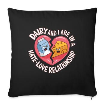 Lactose intolerance Lactose intolerant - Sofa pillowcase 17,3'' x 17,3'' (45 x 45 cm) - black - Front