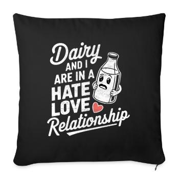 Lactose intolerance Lactose intolerant - Sofa pillowcase 17,3'' x 17,3'' (45 x 45 cm) - black - Front