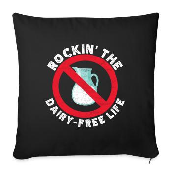 Lactose intolerance Lactose intolerant - Sofa pillowcase 17,3'' x 17,3'' (45 x 45 cm) - black - Front