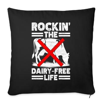 Lactose intolerance Lactose intolerant - Sofa pillowcase 17,3'' x 17,3'' (45 x 45 cm) - black - Front