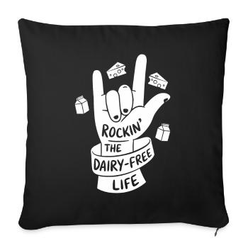 Lactose intolerance Lactose intolerant - Sofa pillowcase 17,3'' x 17,3'' (45 x 45 cm) - black - Front