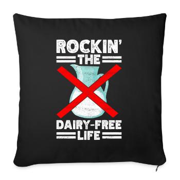 Lactose intolerance Lactose intolerant - Sofa pillowcase 17,3'' x 17,3'' (45 x 45 cm) - black - Front