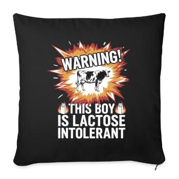 Lactose intolerance Lactose intolerant - Sofa pillowcase 17,3'' x 17,3'' (45 x 45 cm) - black - Front