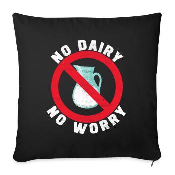 Lactose intolerance Lactose intolerant - Sofa pillowcase 17,3'' x 17,3'' (45 x 45 cm) - black - Front
