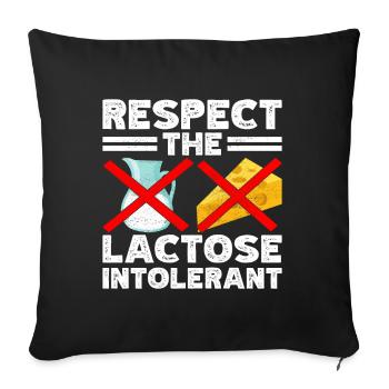 Lactose intolerance Lactose intolerant - Sofa pillowcase 17,3'' x 17,3'' (45 x 45 cm) - black - Front