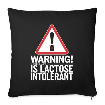 Lactose intolerance Lactose intolerant - Sofa pillowcase 17,3'' x 17,3'' (45 x 45 cm) - black - Front